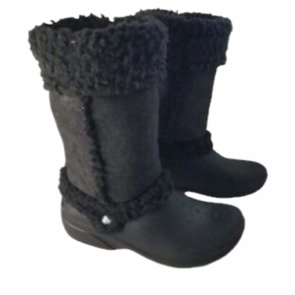 Crocs Nadia Winter Boots Women's Size 7 Sherpa Lined Tan Comfort Casual Core